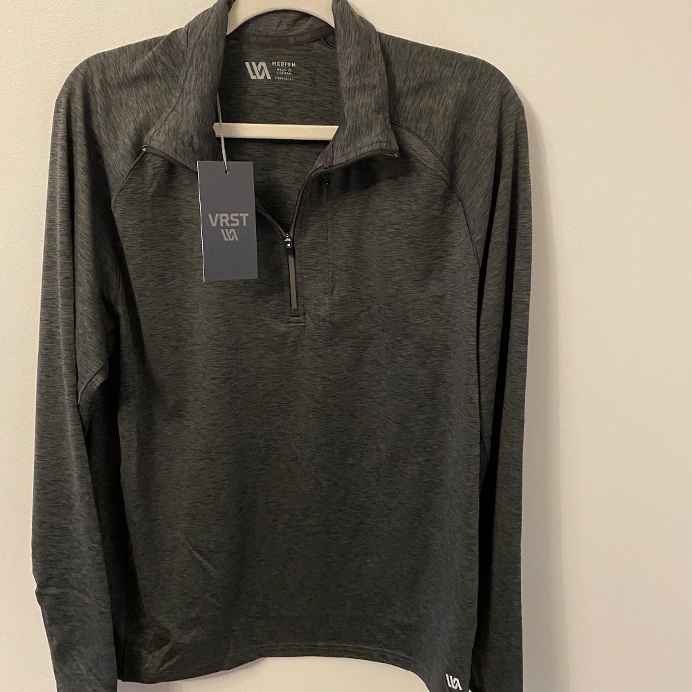 VRST Men's Accelerate Warm Half Zip Pullover Heather Dark Grey Heather Size Med
